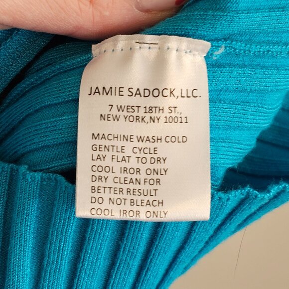 Jamie Sadock Blue Ribbed Long Sleeve Zip Top Sz XS - Picture 8 of 9